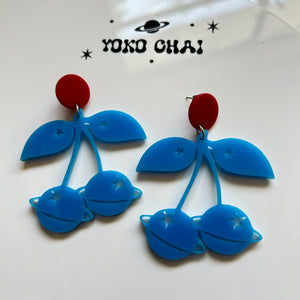 Space Cherry Acrylic Earrings