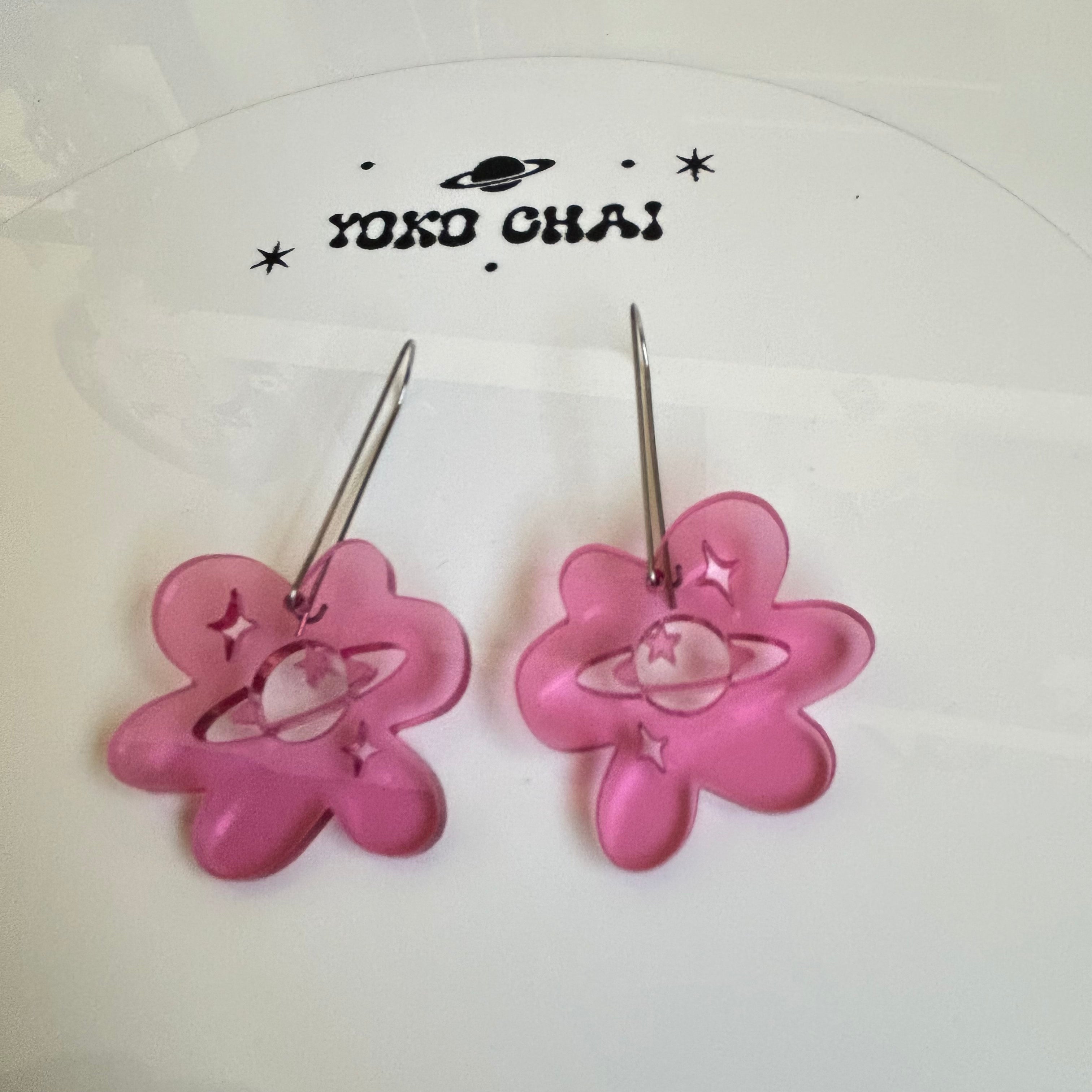 Saturn Flower Earrings