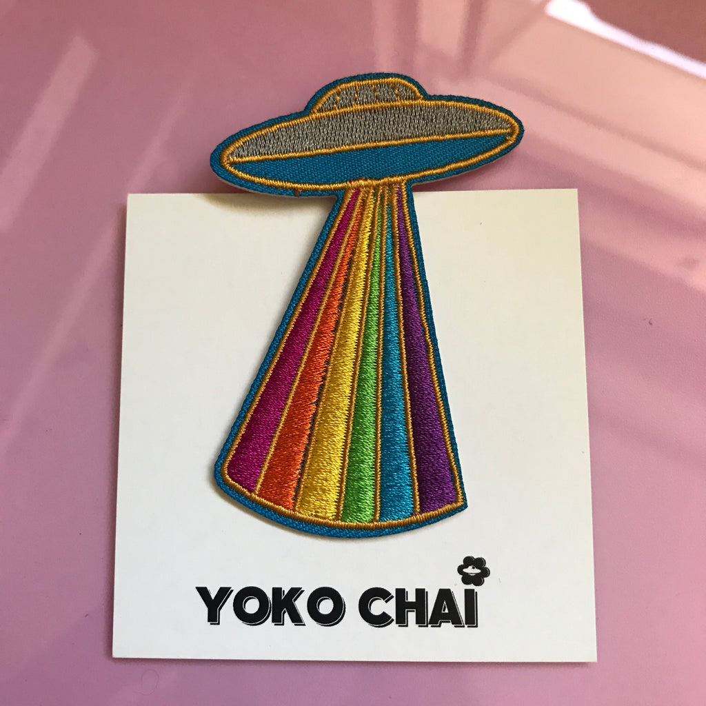 Rainbow Ufo Embroidery Patch