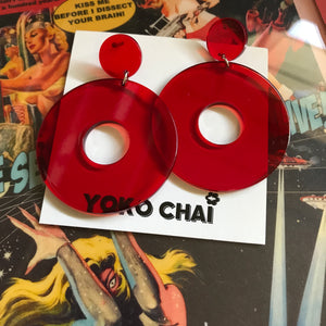 Space Round Acrylic Earrings