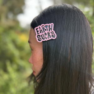 Earth Sucks Galaxy hair-clip