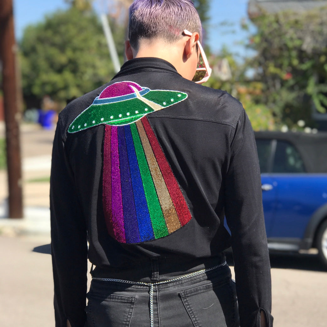 Roswell UFO large sequined Patch