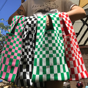 Checkerboard Knit Bag