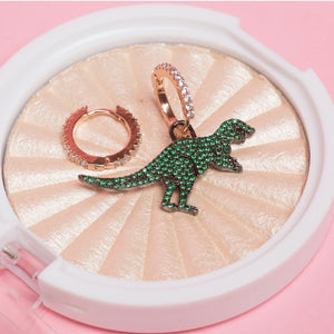 Dino removable charm Cz Hoop Earring